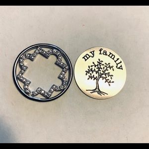 New Origami Owl large gold plate & crystal silver